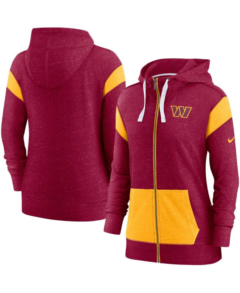 Women's Burgundy, Gold Washington Commanders Monaco Lightweight Full-Zip Hoodie