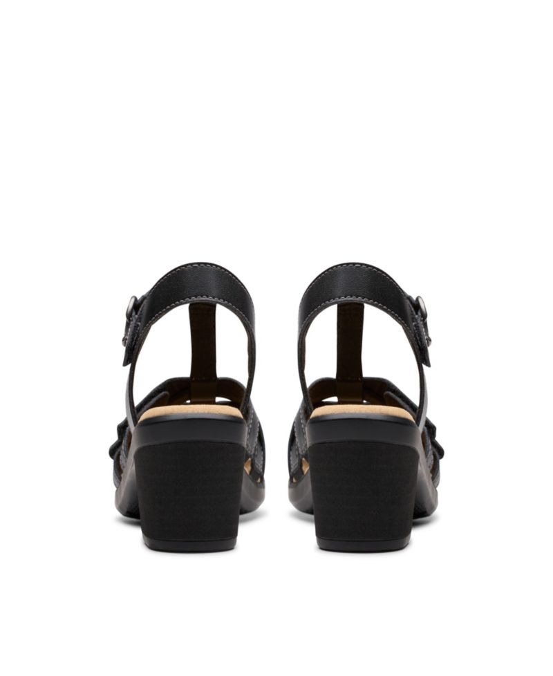 Emily2 Rose Leather Block Heel Sandals