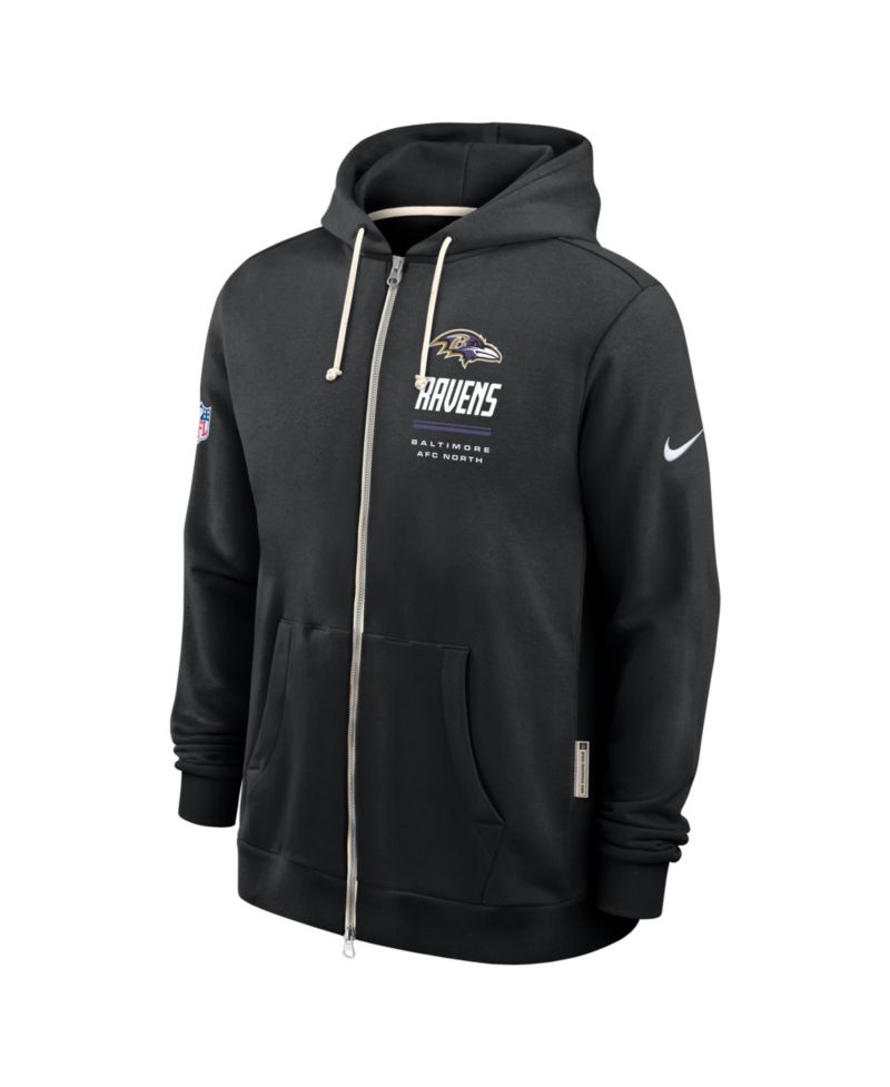 Men's Black Baltimore Ravens Sideline Standard Issue Dri-FIT Full-Zip Hoodie