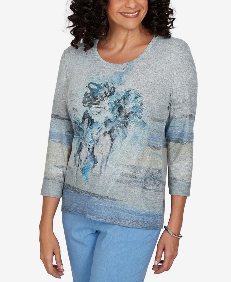 Women's Provence Chenille Painted Floral Lace Top