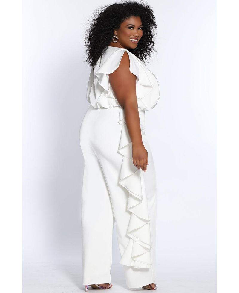 Women's Crepe Ruffle Jumpsuit