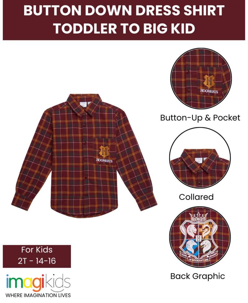Little Boys (6-16) Flannel Button Down Dress Shirt