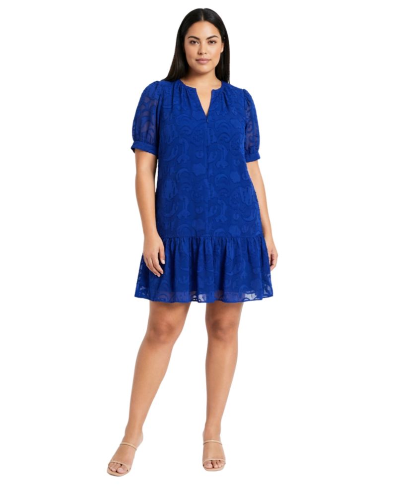 Plus Size Notch Neck Dress