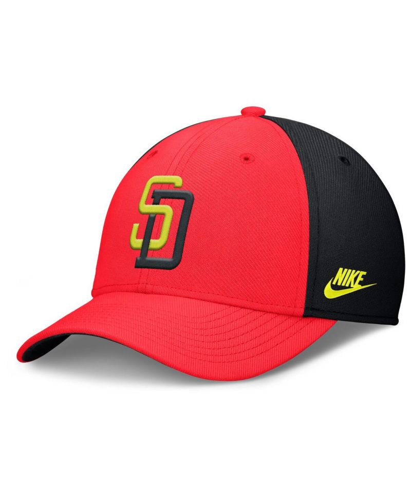 Men's Crimson/Black San Diego Padres Neon 90s Rise Swoosh Flex Hat