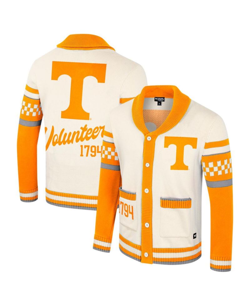 Women's Cream Tennessee Volunteers Wild Collective Button-Up Jacquard Sweater