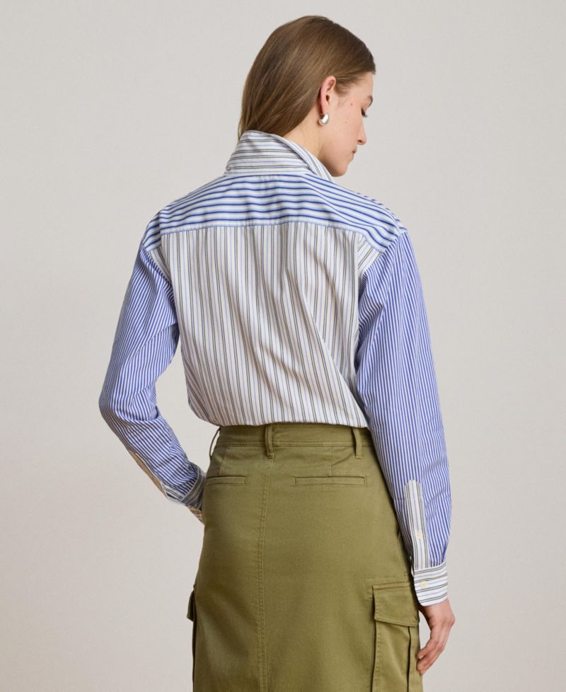 Women's Spread Collar Striped Broadcloth Shirt