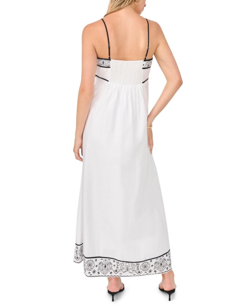 Women's Square Neck Spaghetti Strap Midi Dress