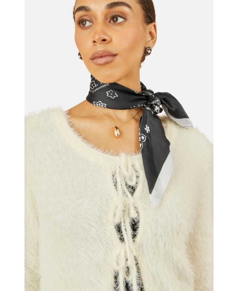 Women's Eyelash Fluffy Tie Front Bolero