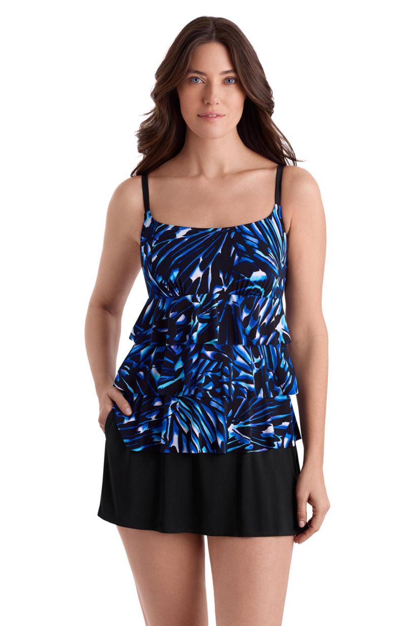 Women's Vineyard Vacay Faux Ruffle Skirtini Long Torso Swimsuit