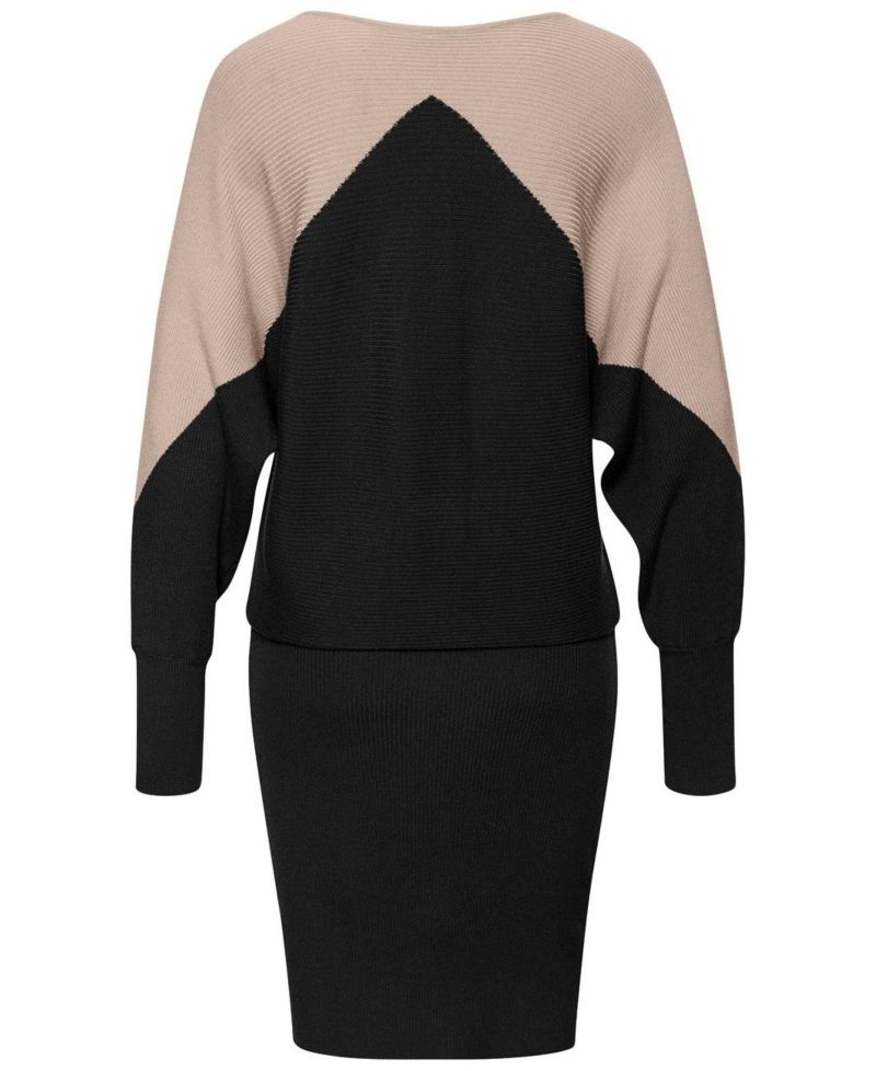 Women's Color-Block Ribbed-Knit Short Dress