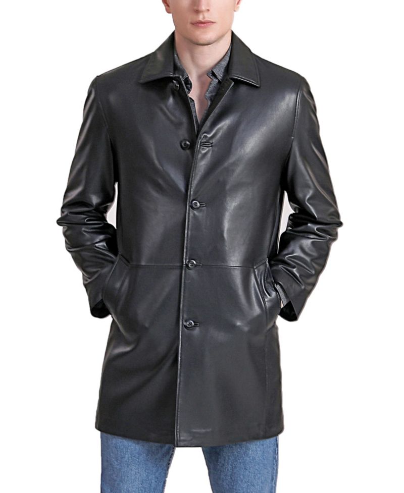 Men's Men Peter Three-Quarter Leather Car Coat