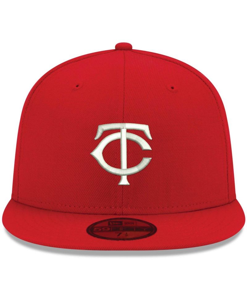 Men's Red Minnesota Twins Logo White 59FIFTY Fitted Hat