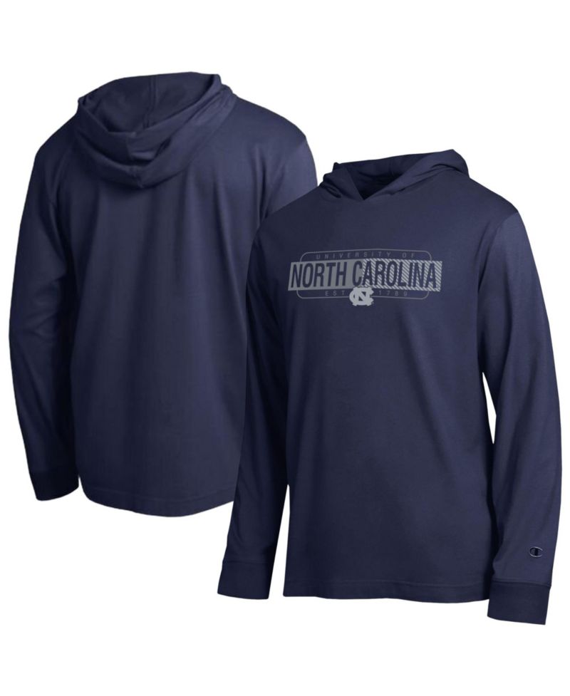 Men's Navy North Carolina Tar Heels Gradient All-Star Long Sleeve Hooded T-Shirt
