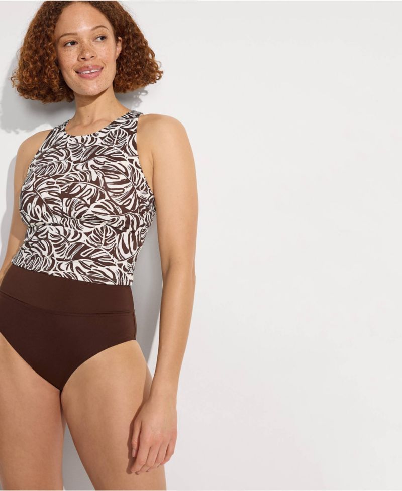 Women's High Neck Racerback Midkini Top