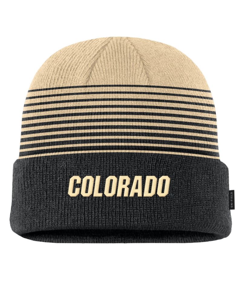 Men's Black/Gold Colorado Buffaloes 2026 On-Field Gradient Terra Cuffed Knit Hat