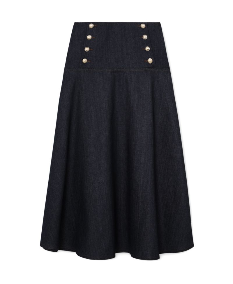 Women's Skylar Denim A-Line Midi Skirt