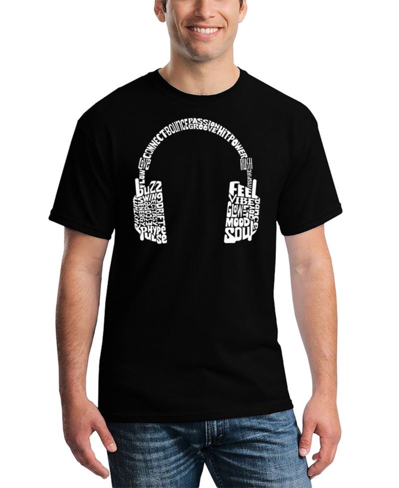 Men's Headphones Word Art T-Shirt
