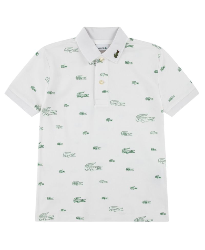 Boys' 10-16 Short-Sleeve Line Croc Printed Polo Shirt
