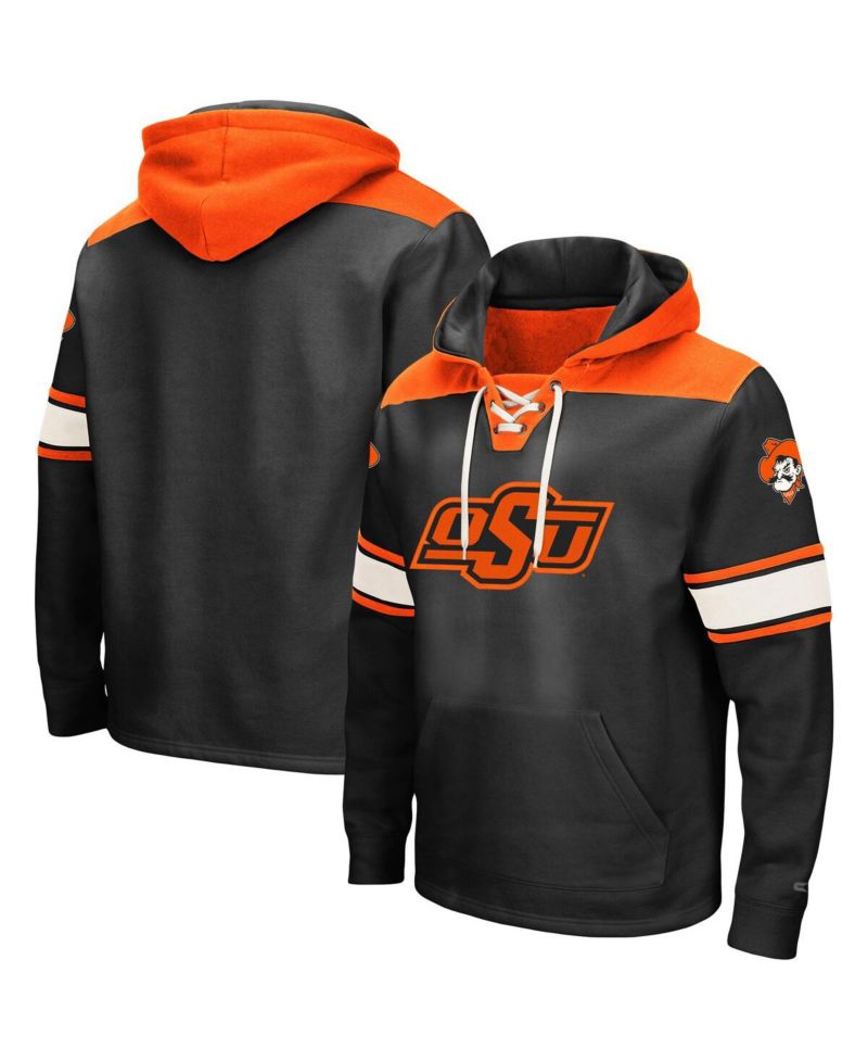 Men's Black Oklahoma State Cowboys 2.0 Lace-Up Pullover Hoodie