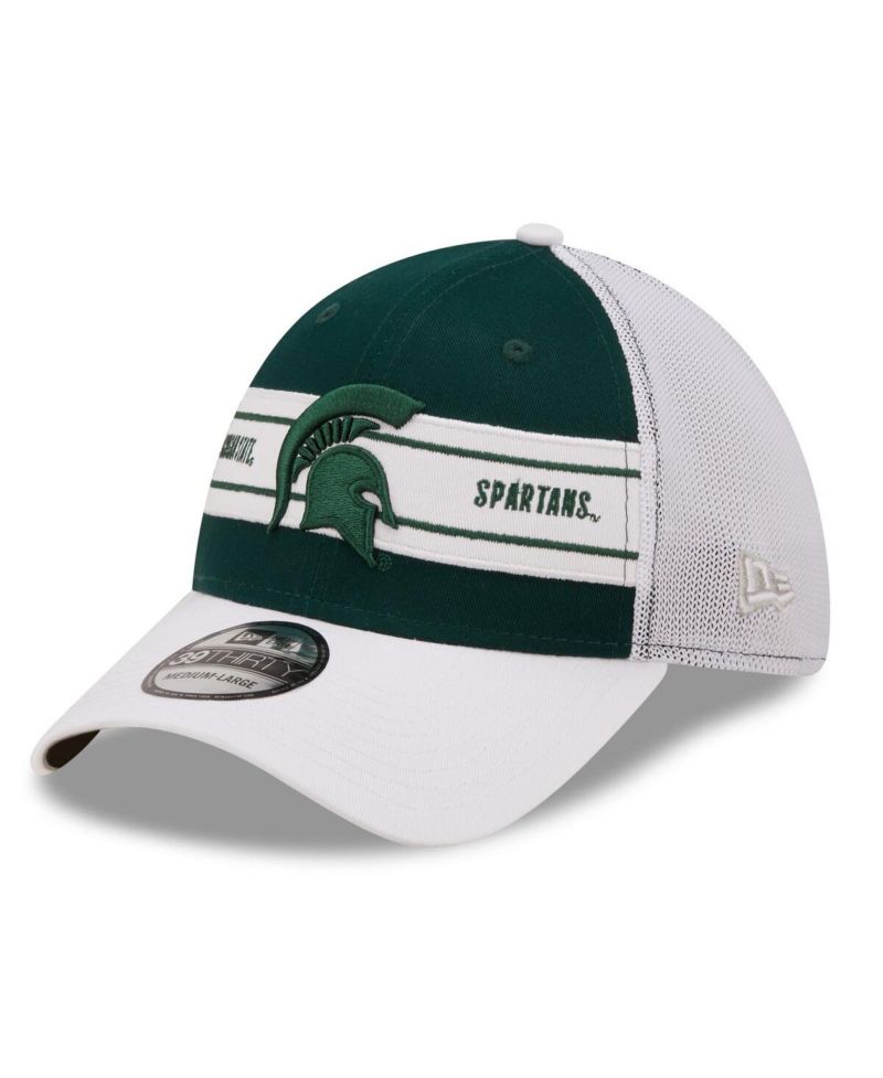 Men's Green, White Michigan State Spartans Banded 39THIRTY Flex Hat