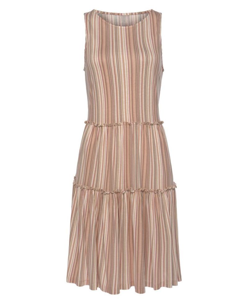 Women's Tiered Striped Sleeveless Dress