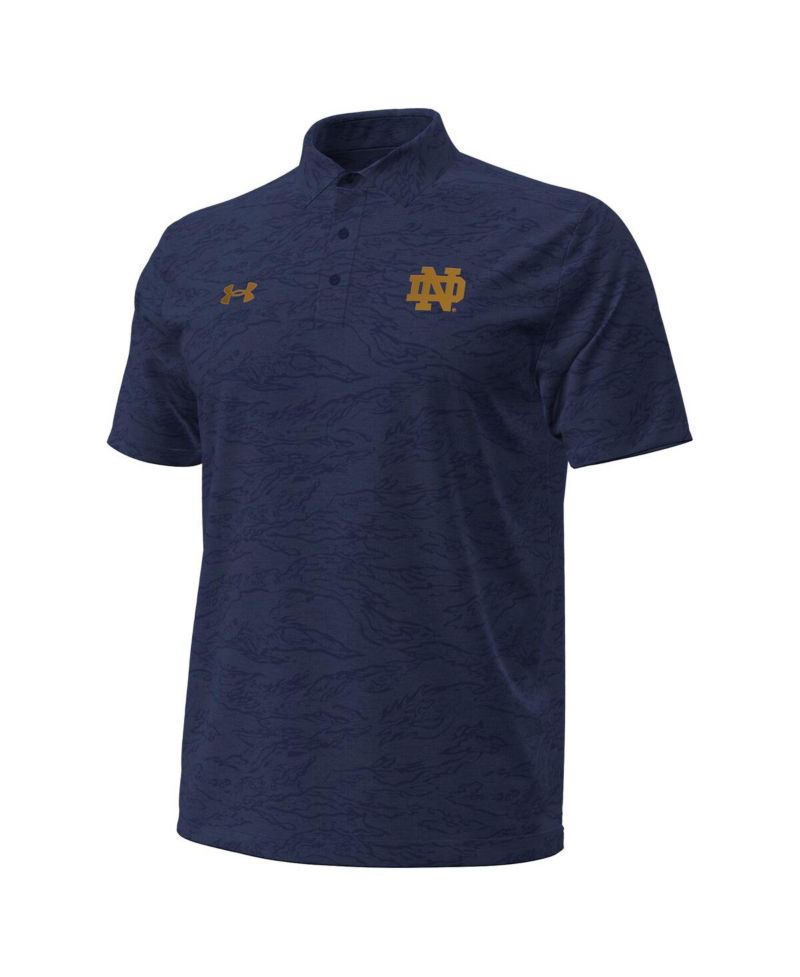 Men's Navy Notre Dame Fighting Irish Drive Camo Jacquard Polo Shirt