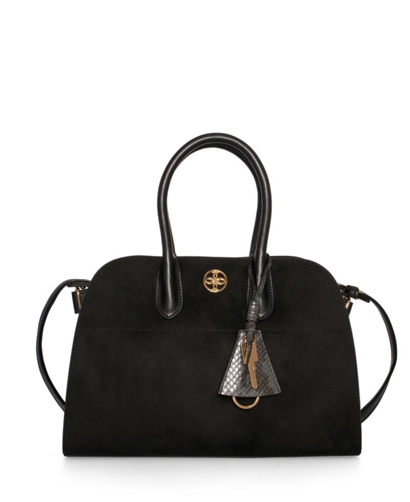 Aurora Top Handle Suede Tassel Medium Satchel Bag