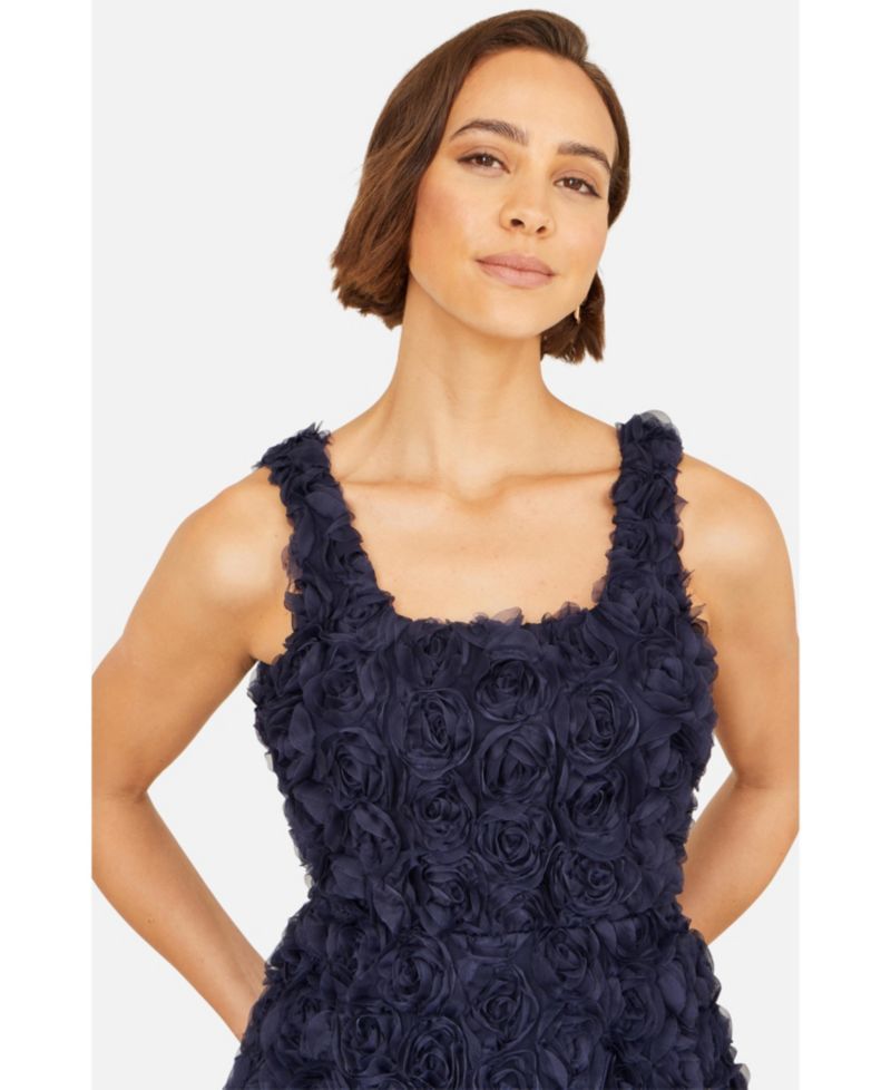 Women's Applique Floral Skater Dress