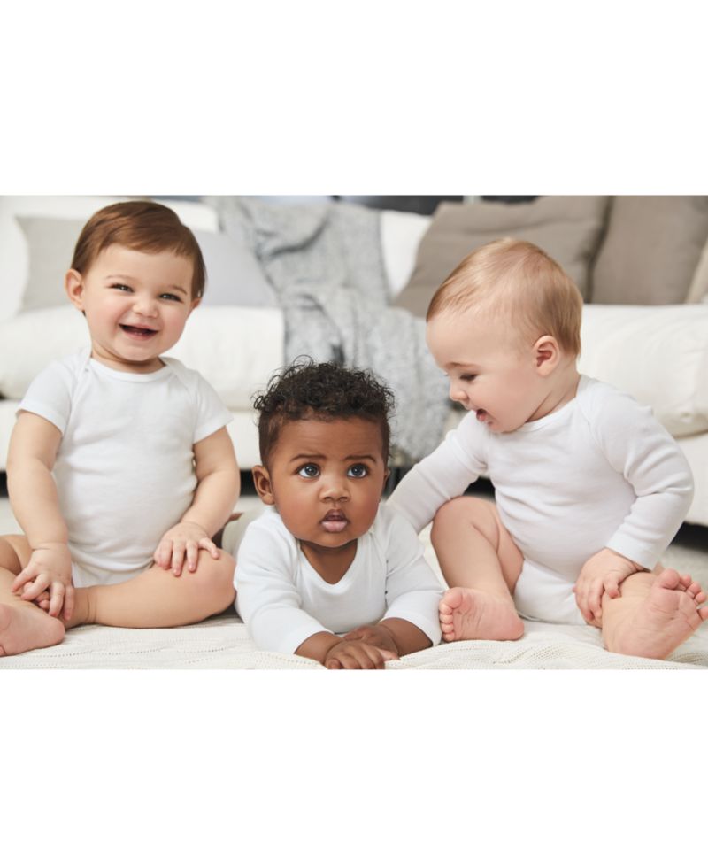 Baby Boys or Baby Girls Solid Short Sleeved Bodysuits, Pack of 5