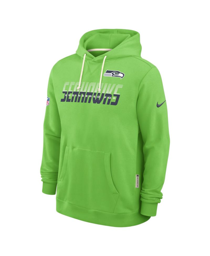 Men's Neon Green Seattle Seahawks Sideline Standard Issue Top Prospect Dri-FIT Hoodie
