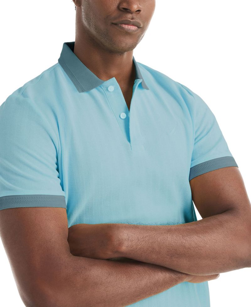 Men's Herringbone Short-Sleeve Polo Shirt