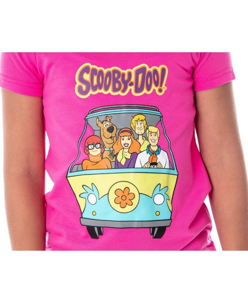 Scooby Doo Girls' Mystery Machine T-Shirt And Pants 2 PC Kids Pajama Set