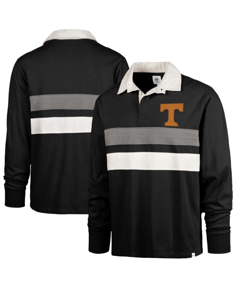 Men's Black Tennessee Volunteers Clubhouse Knox Thames Rugby Long Sleeve Polo Shirt