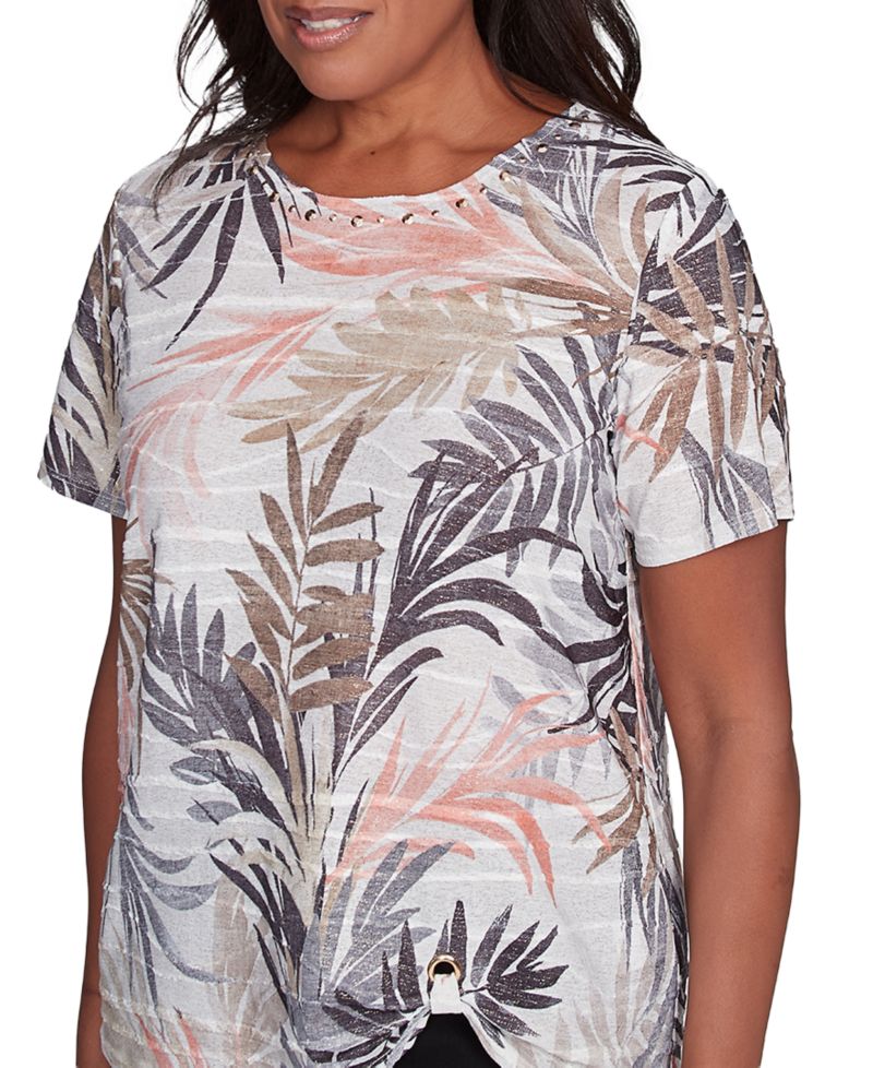 Petite Warm Palm Tree Tropical Short-Sleeve T-Shirt