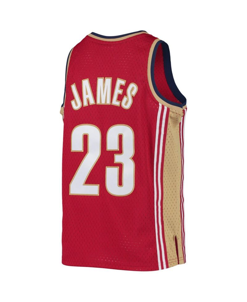 Big Boys and Girls LeBron James Wine Cleveland Cavaliers 2003-04 Hardwood Classics Swingman Jersey