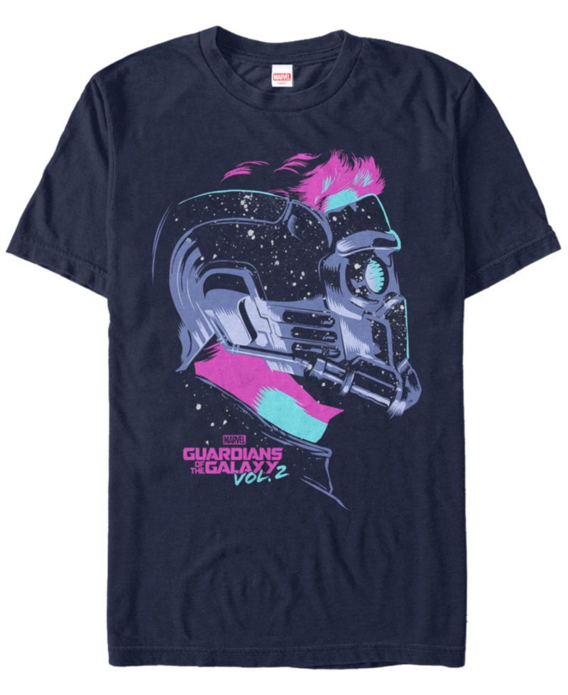 Marvel Men's Guardians of the Galaxy Vol. 2 Neon Painted Star Lord Short Sleeve T-Shirt