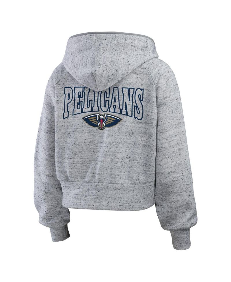 Women's Heather Gray New Orleans Pelicans Speckled Radiator Full-Zip Hoodie