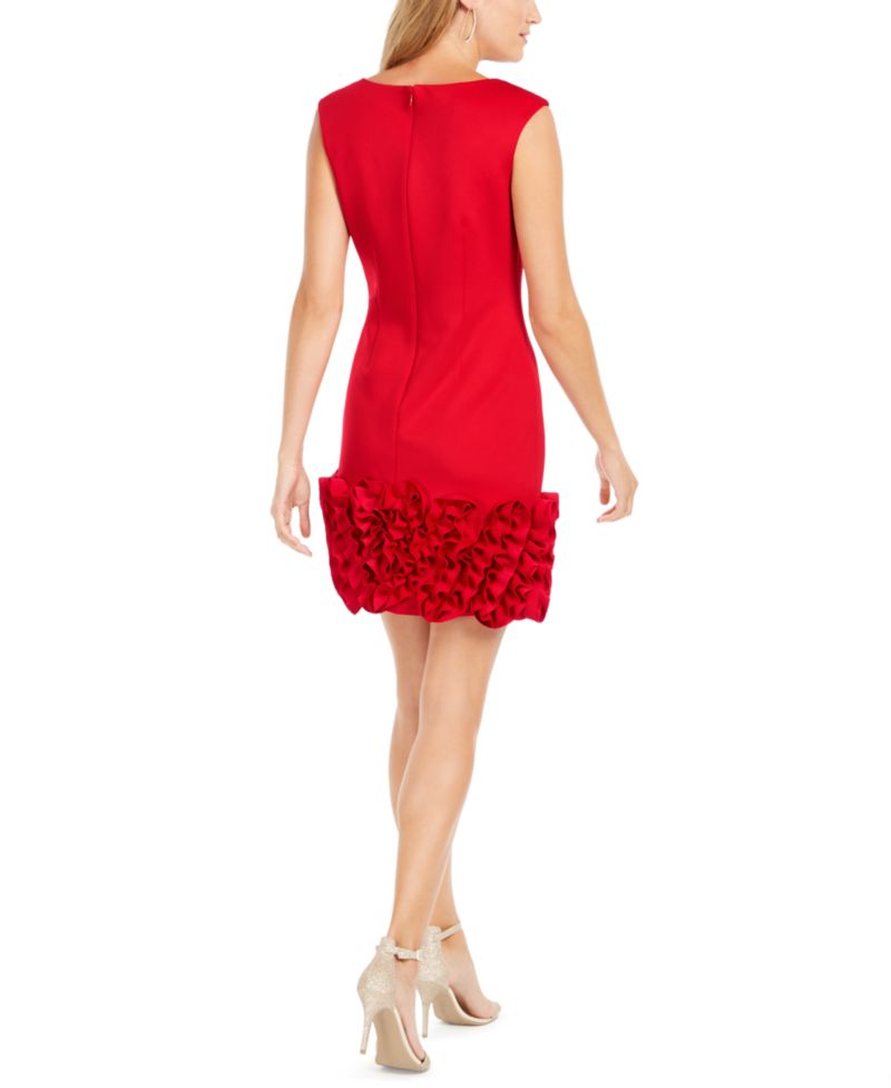 Ruffled-Hem Sheath Dress