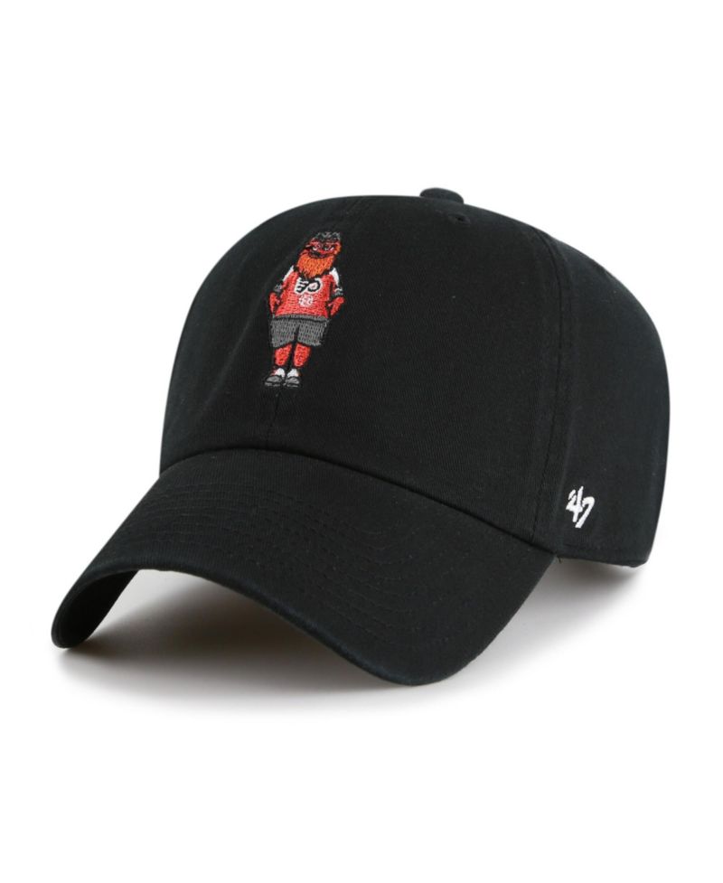 Men's Black Philadelphia Flyers Gritty Alternate Logo Clean Up Adjustable Hat