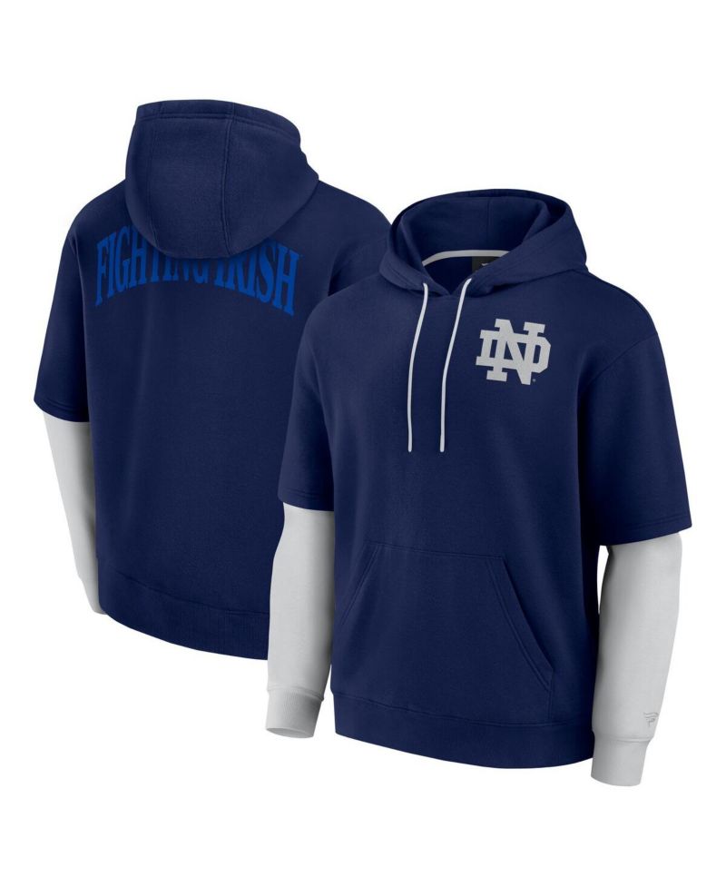 Men's Navy Notre Dame Fighting Irish Sleek Pullover Hoodie