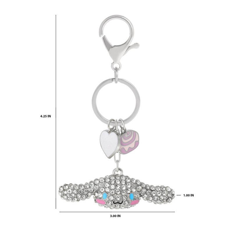 Sanrio Cinnamoroll Crystal Keychain with Candy & Heart Charms