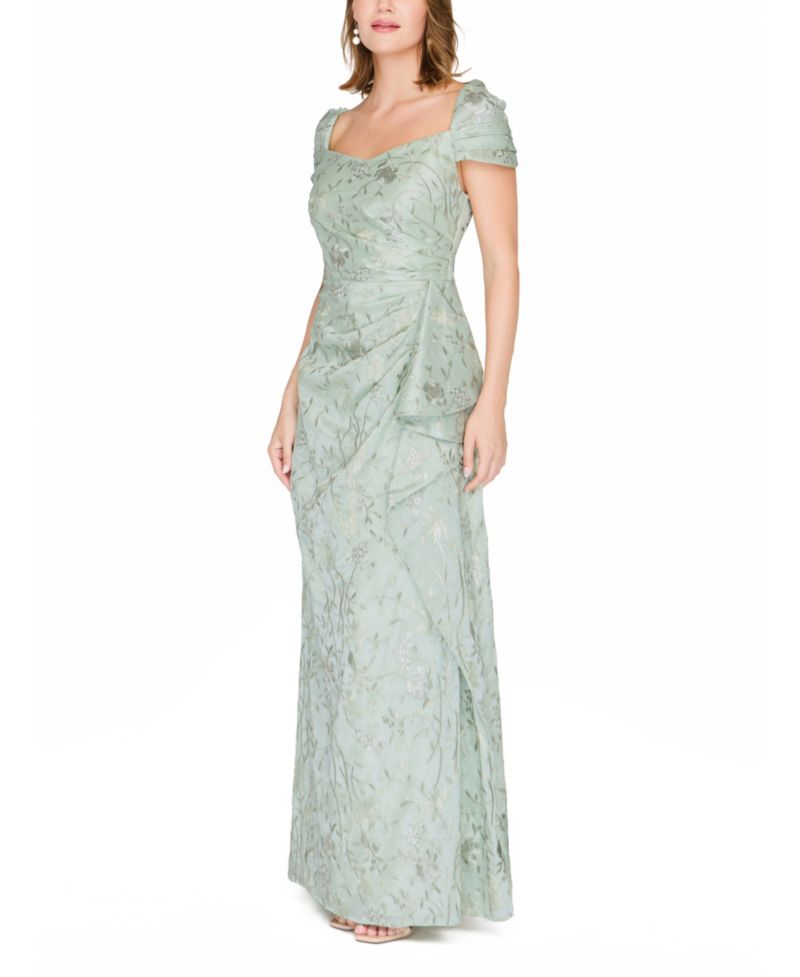 Women's Sweetheart Neck Cascade Detail Gown
