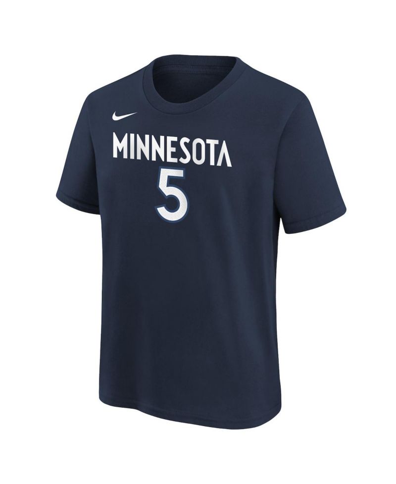 Big Boys and Girls Anthony Edwards Navy Minnesota Timberwolves Icon Name & Number T-Shirt