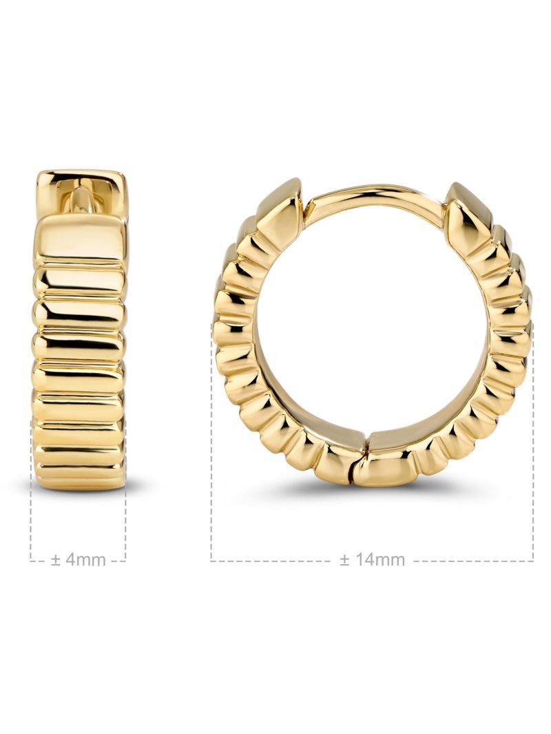 Ribbed Hoop Earrings in Plated Sterling