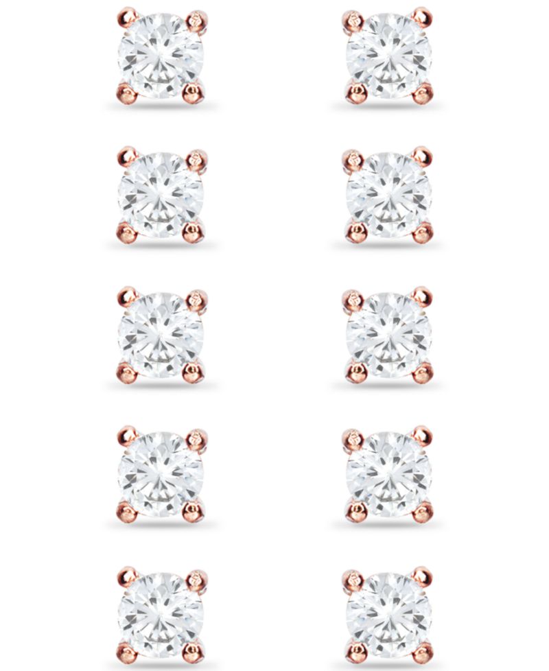 5-Pc. Set Cubic Zirconia Stud Earrings