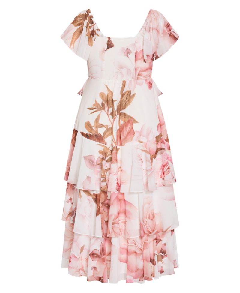 Plus Size Sienna Floral-Print Tiered Maxi Dress
