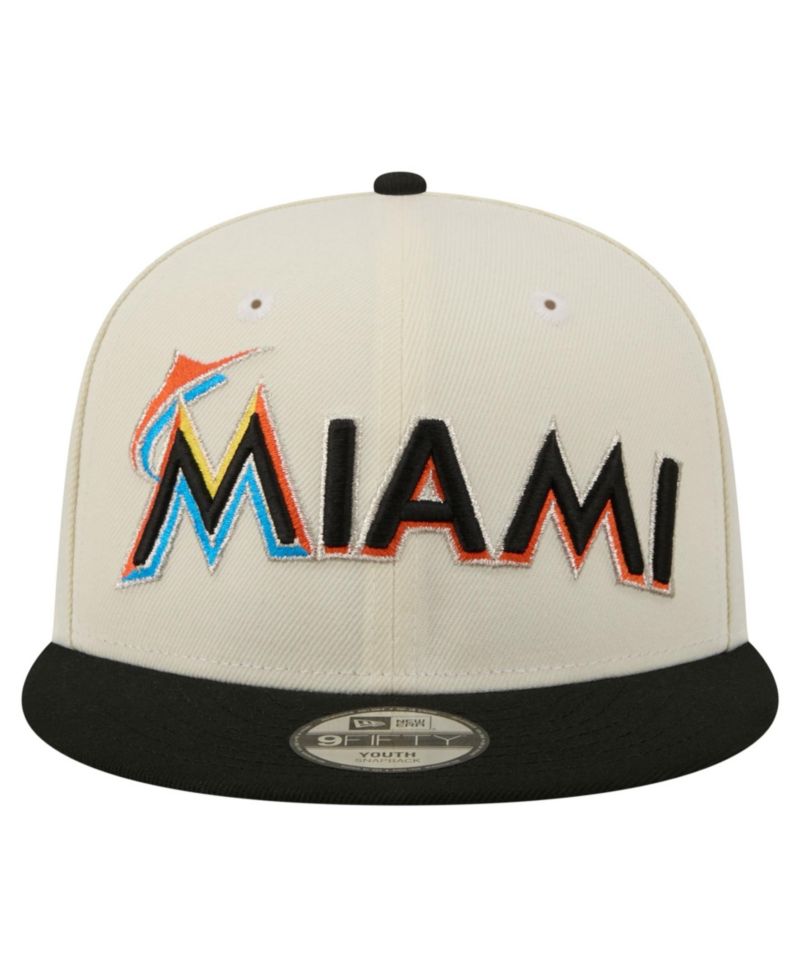 Big Boys and Girls White Miami Marlins Two-Tone 9FIFTY Snapback Hat