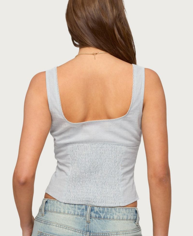 Women's Katiya Pinstripe Button Up Top