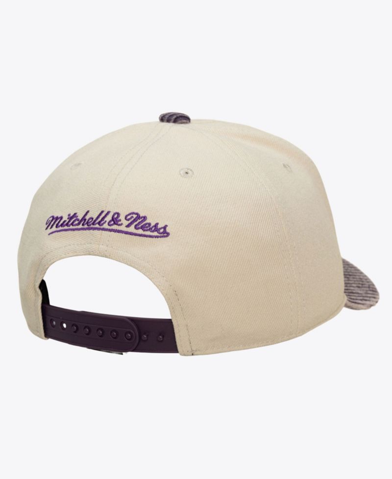 Men's Cream/Purple Sacramento Kings Washed Corduroy Pro Crown Snapback Hat