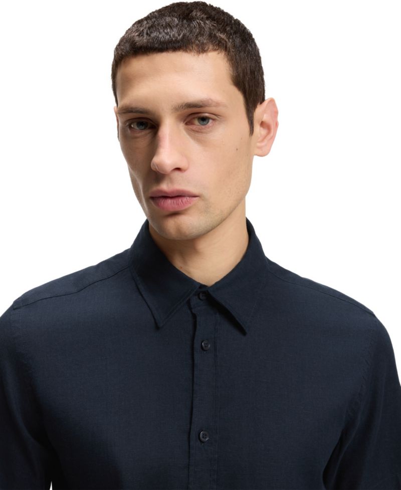 BOSS by Men's Stretch Linen Slim-Fit Shirt